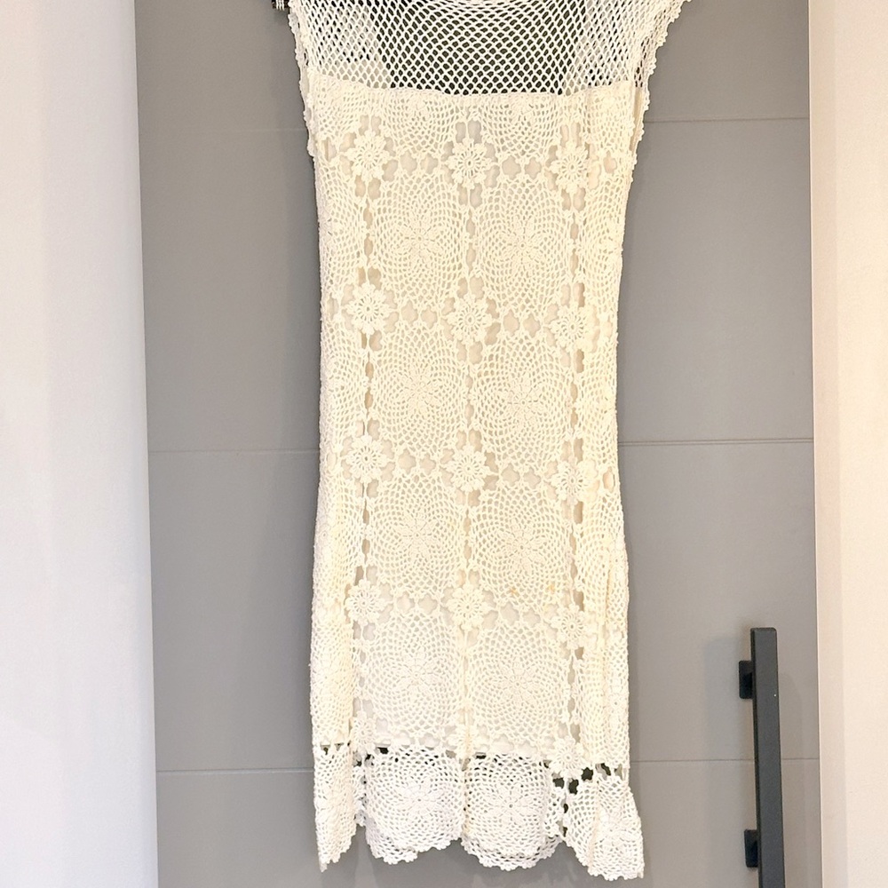 Trina Turk crochet white dress